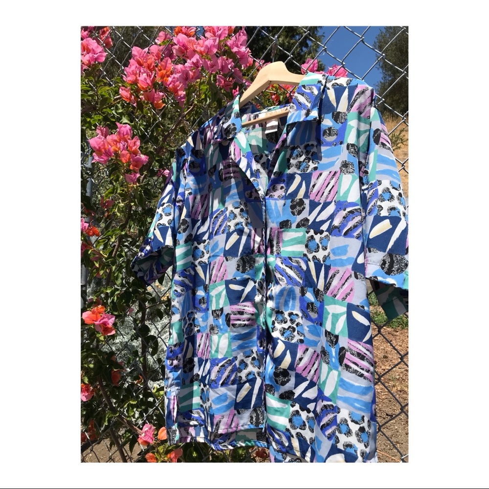 80’s art button down